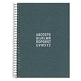 Miquelrius - Cuaderno de Direcciones y Teléfonos, Tamaño 8º (140 x 150 mm), Hojas de 102 g/m² con Índice Alfabético, Cubierta Cartón Plastificado, Colección Cosmic, Color Gris Grafito