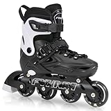 Patines en Línea para Niños/Jóvenes y Adultos | Patines 4 Ruedas Niña para Niños para Uso en Interiores y Exteriores Negro (Tamaños L)
