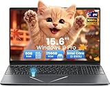 Kayoote Ordenador Portátil 15.6 Pulgadas, Procesador i3-6100U Laptop Negocios, 8GB DDR3 256GB SSD PC Estudiantes, Win 11 Pro, Huella Dactilar, USB 3.0, HDMI, WiFi, BT, Teclado Retroiluminado RGB