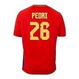 RFEF - Mini Kit Oficial Selección Española de Fútbol | Primera Equipación España Mundial 2022 - Pedri Dorsal 26 | Talla 10 Años