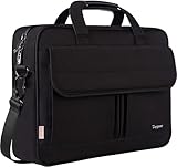 Taygeer Bolsa Portatil de 15,6 Pulgadas, Maletin Portatil Impermeable con Correa Ajustable para el Hombro y Múltiples Compartimentos, Bolsa Ordenador Portatil para Viajes, Negocios, Escuela, Negro