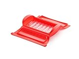 Lékué Estuche de vapor con bandeja, 1-2 personas, silicona platino rojo (650 ml)