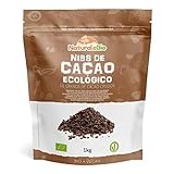Nibs de Cacao Crudo Ecológico 1 kg. Puntas de Cacao Bio, Natural y Puro. Cultivado en Perú a partir de la planta Theobroma cacao. Fuente de magnesio, potasio y hierro. NaturaleBio