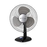 Orbegozo TF 0144 - Ventilador de sobremesa, movimiento oscilante, 3 velocidades de ventilación, diámetro hélice 40 cm, asa, 50 W, piloto luminoso LED, negro