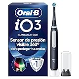 Oral-B iO 3N Cepillo de Dientes Eléctrico con 1 Cabezal, Negro - Cepillo Dental con Sensor de Presión, 3 Modos de Cepillado con Modo Blaqueante, Temporizador y Estuche de Viaje, Diseñado por Braun