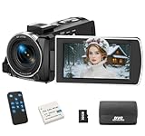 FIREFOTO Cámara de vídeo 4K 64MP Videocámara 18X Digital Zoom Camara Video, 3' 270° giratoria Pantalla Vlog Cámara para Youtube, Camcorder Video Camera con Tarjeta SD de 32 GB, Remoto, Batería
