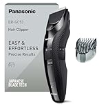 Panasonic ER-GC53-K503 Cortadora de Cabello para Hombres, Trimmer Portátil Inalámbrica a Prueba De Agua, 19 Configuraciones de Longitud, 1 Accesorio, Operación Inalámbrica y con Cable, Negro