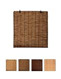 JARDIN202 - Persiana de Bambú Enrollables – Estor Bambú Natural para Interior | 80X160 (Nogal)