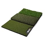 SKLZ Pure Practice Mat, Alfombra de Golf de 3 Superficies para Práctica Desde el tee, Fairway Estrecho y Rough del Primer Corte, Duradera, Talla Única, 63.5 cm x 40.64 cm