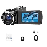 CAMWORLD Videocámara Cámara de Vídeo 2.7K, 48MP Zoom Digital 18X con Pantalla Giratoria 270° 3.0', Vlogging Youtube Cámara con Tarjeta 32GB & Batería