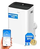 MIDEA Pingüino Aire Acondicionado Portátil 4 en 1 | 3000 Frigorías/12.000 BTU con Control por App | Climatizador y Deshumidificador hasta 35m2 - Modo Sleep, Mando a Distancia | Incluye kit de ventana