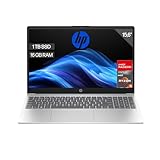 HP - Ordenador portátil de 15.6' FHD (AMD Ryzen 5-7520U, 16 GB RAM, 1TB SSD, AMD Radeon Graphics, Sin Sistema operativo) Plata y Azul - Teclado QWERTY Español