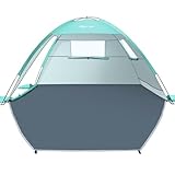 Glymnis Tienda de Playa, Refugio Playa para 2-3 Personas, Carpa de Playa con Doble Puerta de Cremallera, Ventanas Ventiladas, Protección UPF 50+, para Varar Parque Pescar