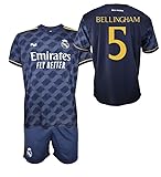Real Madrid Conjunto Niño Camiseta y Pantalón - Bellingham 5 - Segunda Equipación de la Temporada 2023-2024 - Replica Oficial con Licencia Oficial - Niño (8 Años)