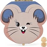 HOMYKIDS® Caja dientes de leche niño y niña - Cajitas de madera para guardar dientes - Regalos originales Ratoncito Perez para almacenamiento dientes (Azul)