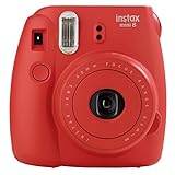 Fujifilm instax mini 8 - Cámara analógica instantánea (flash, velocidad de obturación fija de 1/60 s), color rojo
