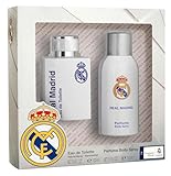 Real Madrid Set de Eau de Toilette para hombre y Spray de Cuerpo, para hombre, El embalaje puede variar