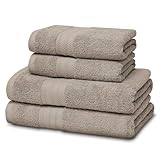 Victorio & Lucchino Juego de Toallas 100% Algodón - 2 Toallas Baño Ducha 70x140cm + 2 Toallas Lavabo 50x100cm - Color Camel