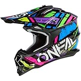 O'NEAL | Casco de Motocross | MX | Carcasa de ABS, Norma de Seguridad ECE 22.06, Aberturas de ventilación para una refrigeración óptima | Casco 2SRS Glitch V.23 | Adulto | Multi | Talla M (57/58 cm)