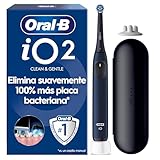 Oral-B iO 2 Cepillo de Dientes Eléctrico con 1 Cabezal, Negro Noche - Cepillo Dental con 3 Modos de Cepillado, Sensor de Presión, Temporizador, Estuche de Viaje Y Portarrecambios, Diseñado por Braun