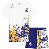 Get Trend Real Madrid CF Pijama Corto Niño y Adolescente Chico Conjunto de Pijamas Futbol Verano Ropa Niño Cómoda Regalos Niños (9-10 Años, Multi Real Madrid)