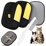 Nylium 2 Guantes Quitapelos Electrostáticos para Mascotas + Peine Quitapelos | Guantes de Aseo para Perros y Gatos de Doble Cara | Eliminan Pelo de Sofá, Ropa y Coche | Limpieza Fácil y Antiestática