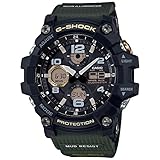 Casio Reloj Automático Hombre 56.00mm con dial Análogico-Digital Negro y Correa de Caucho Verde GWG-100-1A3ER
