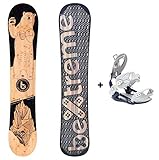 Bextreme Pack Tabla Snowboard Freestyle Diamond 2020 con Fijaciones SP Private. Snow Wide para Hombre y Mujer Fabricado con Bambu, Haya y álamo. (Fijaciones SP 42,5-44,5 EU, 157cm)