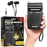 SUPER MAX Radio a Pilas Portátil Pequeña Am/FM Transistor Analógica de Bolsillo Fácil de Usar Señal Fuerte Kit Emergencia Entrada Auriculares Para Personas Mayores Familia Viajes AA Auriculares Regalo