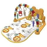 Gimnasio de Juegos para bebés, Centro de Actividades para bebés con música y luz, tapete de Juegos para Gimnasio Seguro y fácil con Colgante de sonajero, tapete para el Tiempo Boca Abajo, Juguetes pa