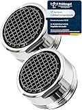 2 Unid. Aireador Grifo Muy Ahorrador de Agua M24 Caudal de Agua 5 L/Min - Filtro de Grifo Antical de Alta Tecnología con Filtro Esférico - Aireador de Latón Cromado - Aireadores de Para Grifos de Agua