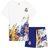 Get Trend Real Madrid CF Pijama Corto Niño y Adolescente Chico Conjunto de Pijamas Futbol Verano Ropa Niño Cómoda Regalos Niños (11-12 Años, Multi Real Madrid)