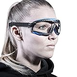 SOLID. Pequeñas gafas proteccion trabajo de ajuste perfecto | Gafas de seguridad antipolvo de ajuste universal | Lentes transparentes, resistentes a los arañazos, antiniebla y con protección UV