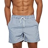 Aisprts Bañador Hombre Bañador Natacion Transpirable de Secado Rápido con 3 Bolsillos Traje de Baño con Forro de Malla y Cordón Ajustable