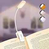 Gritin Luz de Lectura, Lampara Libro de Lectura Recargable de 360° Flexible con 9 LED 3 Modos Lampara Pinza Brillo Ajustable Atenuación Continua para Estudio, Cama, Libro, Viaje