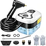 4.5 Bar Limpiador de Vapor Portátil, 2500W Limpiador de Vapor de Mano, Vaporeta Limpieza Hogar, 6 Velocidades Ajustables, Depósito de 1200ML, Para Limpiar Cocinas, Baños, Coches, Ventanas