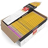 ARTEZA Lápices HB2, caja de 180 lapiceros de madera afilados de fábrica con goma de borrar sin látex, pack de lápices negros de grafito para suministros de oficina y material escolar