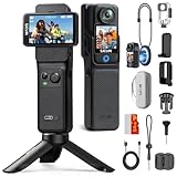 SJCAM C400 Paquete para Vlog(64G),Camara Vlog 4K,7 Horas de Autonomía,Pantalla Táctil Grande de 2.29',Impermeable,Estabilización de 6 Ejes,Cámara Acción para Transmisión de Youtube,Negro