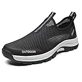 Hombre Zapatos Deportivos Casuales para Correr Gimnasio Sneakers Ligero Transpirable Zapatillas de Running Unisex Adulto, Negro, EU42