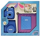 Fujifilm Instax Mini 9 - Kit (Cámara Instax Mini 9 + álbum + funda + paquete de 10 fotografías + lente + pilas), color azul oscuro