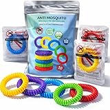 Pulseras Repelentes de Mosquitos - Pulsera Antimosquitos Bolsitas Individuales Auto Cierre - Natural Sin DEET Aceites Esenciales No Toxico - Aceite Canela Menta Geranio Hierba del Limón (10 Bolsitas)
