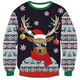 NEWISTAR Jersey de Navidad Unisex con impresión 3D para Hombre y Mujer, Jersey de Navidad, Tallas S-XXL, Diseño navideño., XXL