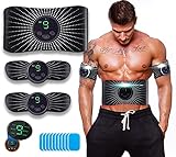Electroestimulador Muscular Abdominales—Masajeador Eléctrico,6 Modos y 9 Niveles de Intensidad,ABS Estimulador Muscular,para Abdomen/Brazo/Piernas/Cintur(Hombres/Mujeres)