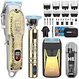HIENA PRO Maquina de Cortar Pelo Hombre, Inalámbrico Cortapelos, Recortador de Barba, Afeitadora de Láminas, Cortapelos de Nariz, Kit Completo de Afeitado y Corte de Pelo Eléctrico (313 Set)