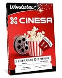 WONDERBOX - Caja Regalo - Cine + menú para 2 Personas - 2 entradas de Cine + 2 menús Compuesto por Palomitas y Bebidas para 2 Personas - Válido Durante 3 años y 3 Meses