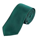 DonDon hombres corbata 7 cm business professional classica hecho a mano verde oscuro para la oficina o eventos festivos
