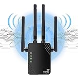 Repetidor WiFi,1200mbps Banda Dual 5GHz&2.4GHz Extensor WiFi antiinterferencia,con WPS,WiFi Amplificador inalámbrico Compatible con Modo repetidor/Router/Ap,4 Antenas,1 Puerto LAN,1 Puerto WAN