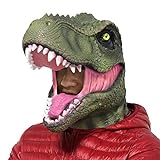 PartyGears T-Rex - Máscara de cabeza de dinosaurio para fiesta de Halloween, máscara de látex para dinosaurios, para niños, Halloween, fiesta de cosplay