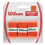 Wilson Pro Soft Overgrip - Mango de Raqueta de Tenis, Color Naranja, Talla única