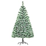 HOMCOM Árbol de Navidad Artificial 150 cm con 416 Ramas Hojas de Pet y Soporte de Metal Decoración Navideña para Interior Salón Fiestas Ø75x150 cm Verde